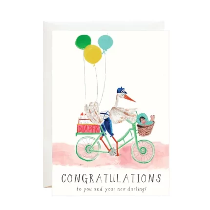 A Very Chic Stork Greeting Card