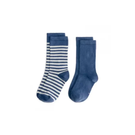 gray label ribbed baby socks 2-pack blue moon/cream