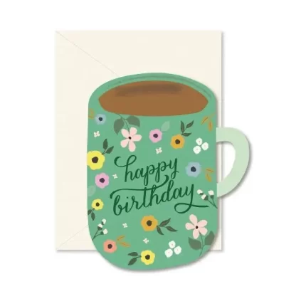 Birthday Coffee Mug Die-Cut Card